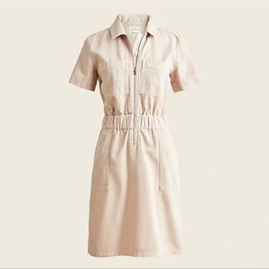 J Crew Pink zip-front chino dress sz 10 NWT